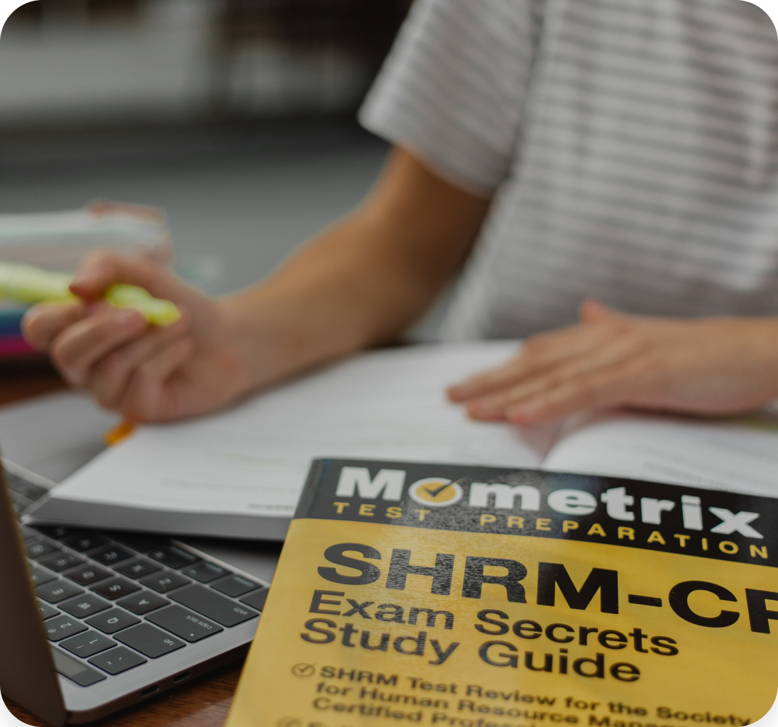 Student preparing application materials